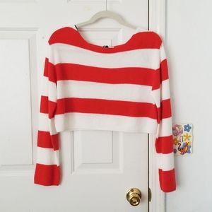 striped sweater crop top